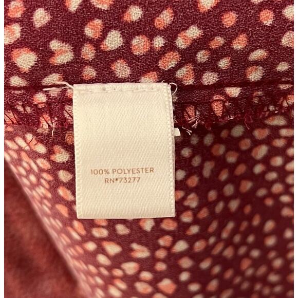 LC Lauren Conrad Ruffle Bell Sleeve Split Back Top Womens Size‎ XL Red Keyhole - Picture 4 of 8